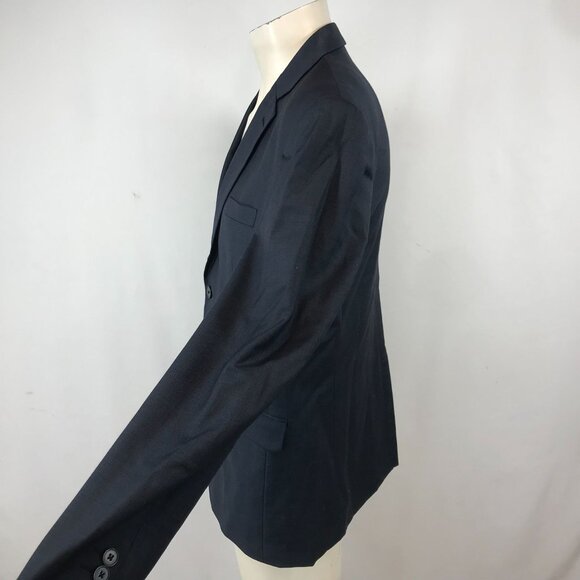FRANK + OAK ~ MENS 42 ~ NAVY BLUE WOOL BLAZER JACKET - Picture 5 of 8